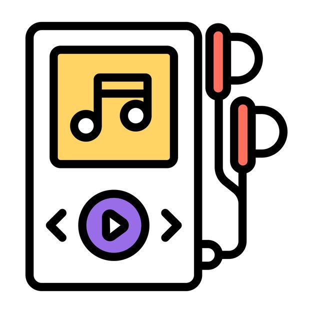 Diseño vectorial del reproductor de mp3
