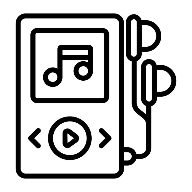 Diseño vectorial del reproductor de mp3