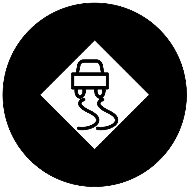 Diseño vectorial resbaladizo cuando está mojado Estilo de icono