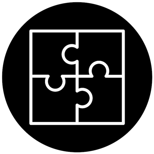 Diseño vectorial Resolución de problemas Estilo del icono del rompecabezas