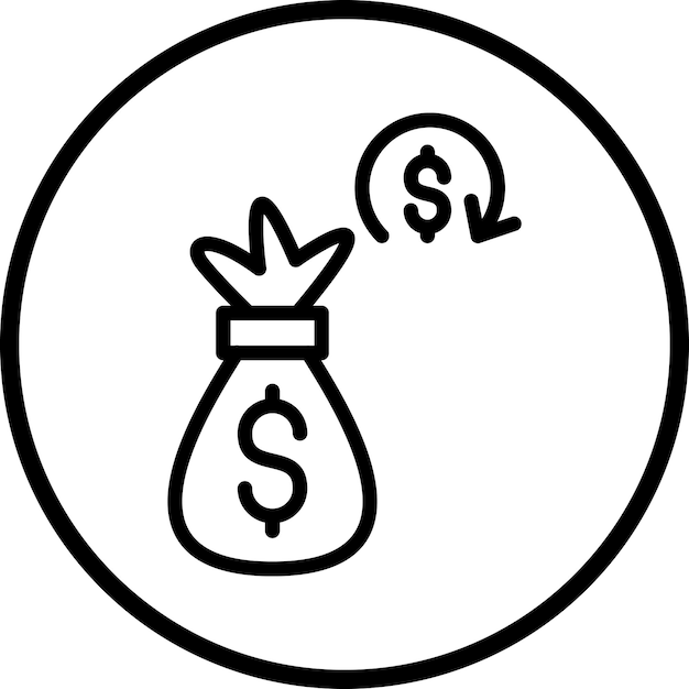 Diseño vectorial de retorno de la inversión Estilo del icono