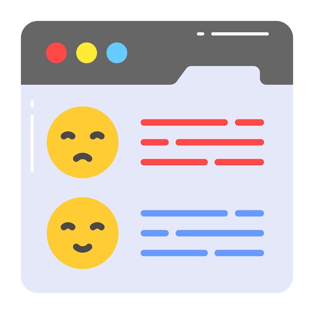 Diseño vectorial de retroalimentación del sitio web en el estilo de moda icono premium