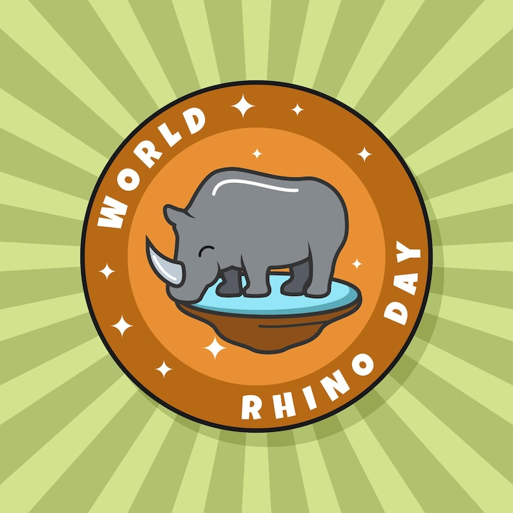 Vector diseño vectorial de rhino day groovy
