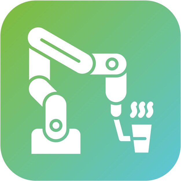 Diseño vectorial Robot Barista Estilo del icono