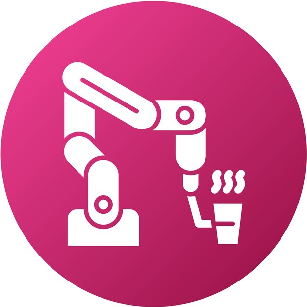 Diseño vectorial Robot Barista Estilo del icono