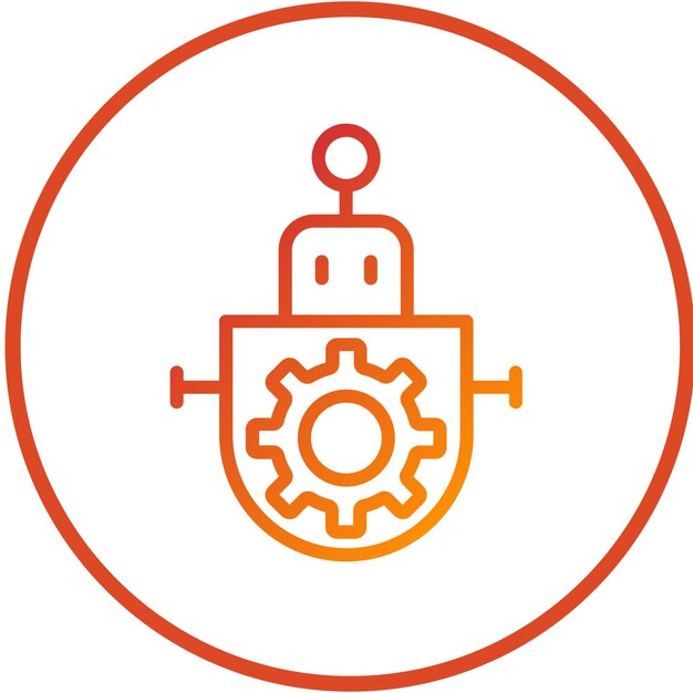Diseño vectorial de robótica Estilo del icono del engranaje