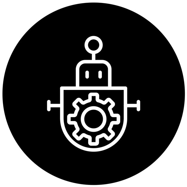 Diseño vectorial de robótica Estilo del icono del engranaje