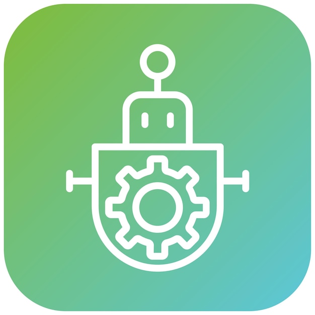 Diseño vectorial de robótica Estilo del icono del engranaje