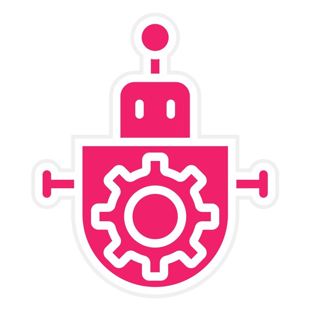 Diseño vectorial de robótica Estilo del icono del engranaje