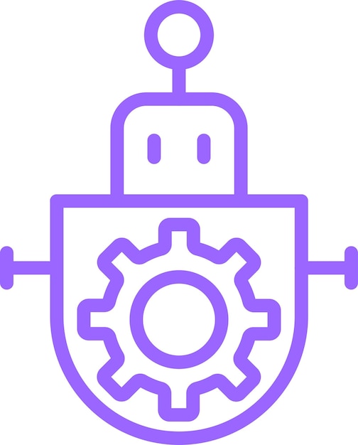 Diseño vectorial de robótica Estilo del icono del engranaje
