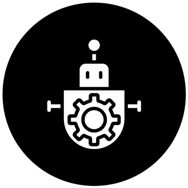 Diseño vectorial de robótica Estilo del icono del engranaje