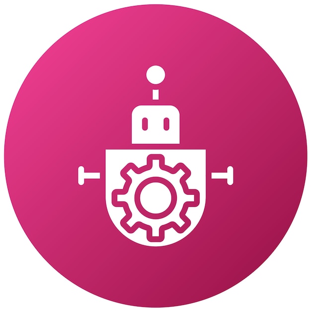 Diseño vectorial de robótica Estilo del icono del engranaje