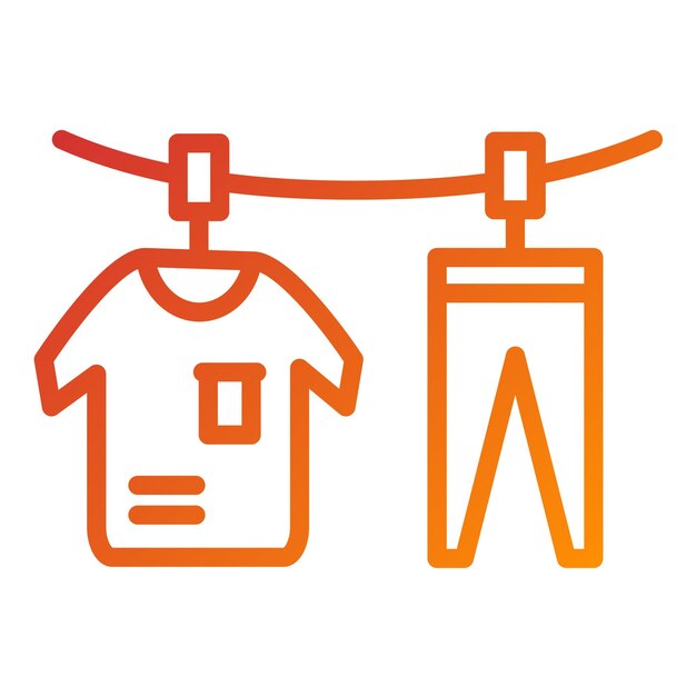 Diseño vectorial de ropa colgada Estilo de icono