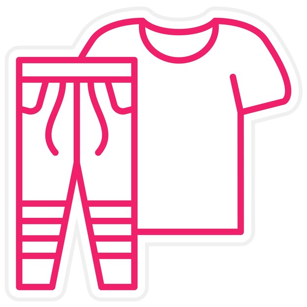 Diseño vectorial de ropa de ejercicio Estilo de icono