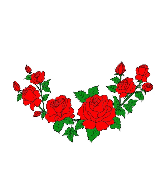 Diseño vectorial de rosa roja