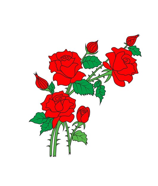 Diseño vectorial de rosa roja
