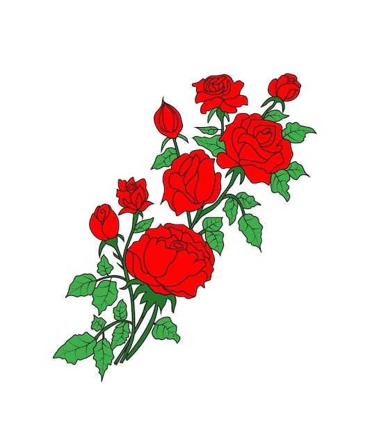 Diseño vectorial de rosa roja