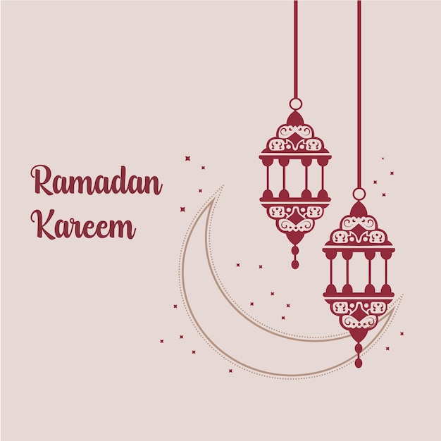 Diseño vectorial de saludos de Ramadán Kareem
