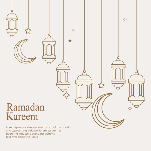 Diseño vectorial de saludos de Ramadan Kareem