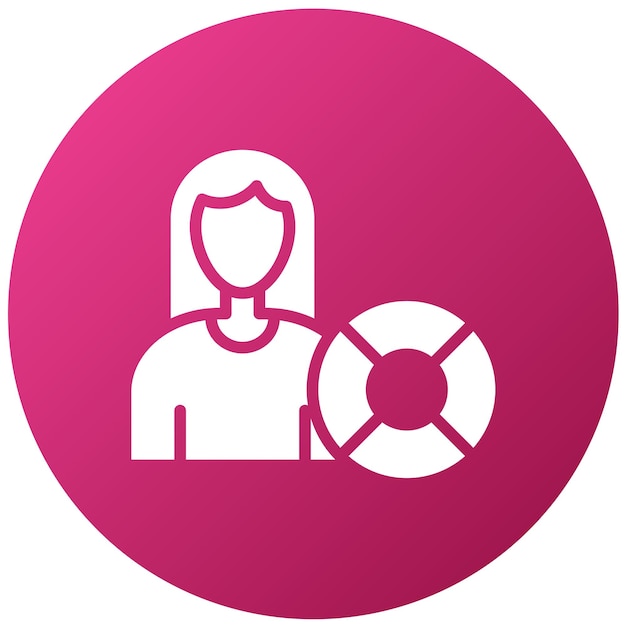 Diseño vectorial salvavidas estilo de icono femenino