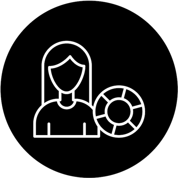 Diseño vectorial salvavidas estilo de icono femenino