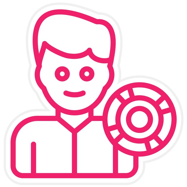 Diseño vectorial salvavidas estilo de icono masculino
