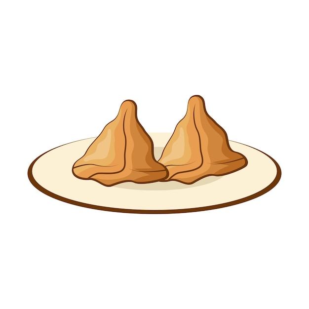 Diseño vectorial de samosa de comida callejera india