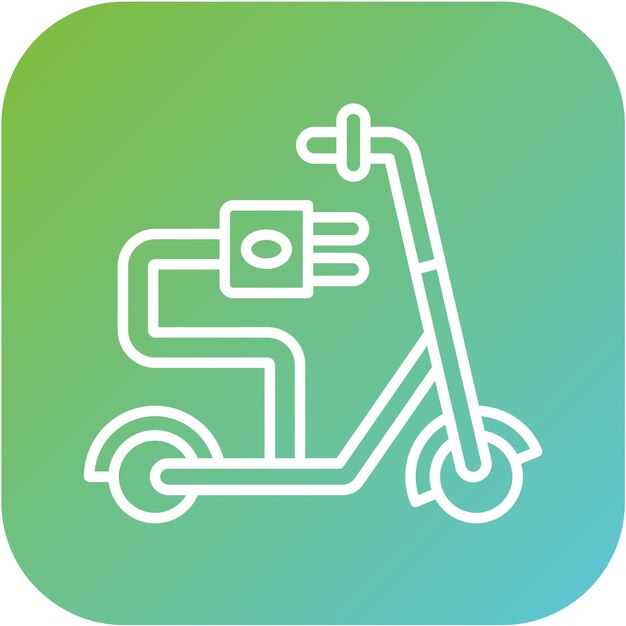 Diseño vectorial de scooter eléctrico de patinaje estilo icono