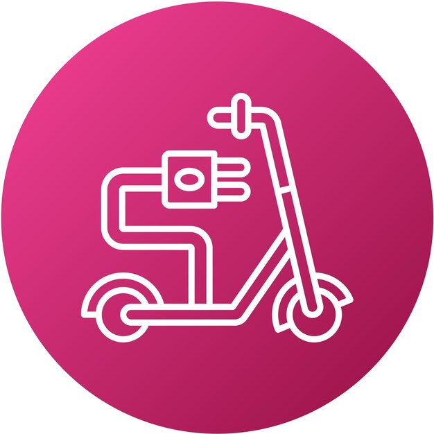 Diseño vectorial de scooter eléctrico de patinaje estilo icono