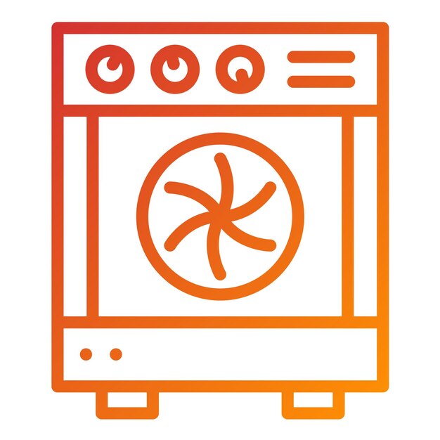 Diseño vectorial secador de gas Estilo del icono
