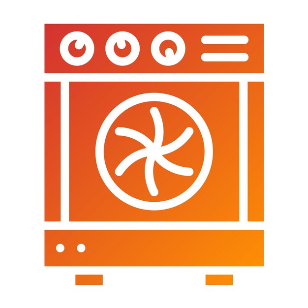 Diseño vectorial secador de gas Estilo del icono