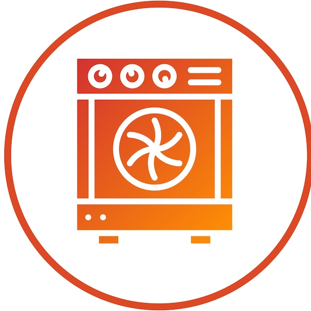 Diseño vectorial secador de gas Estilo del icono