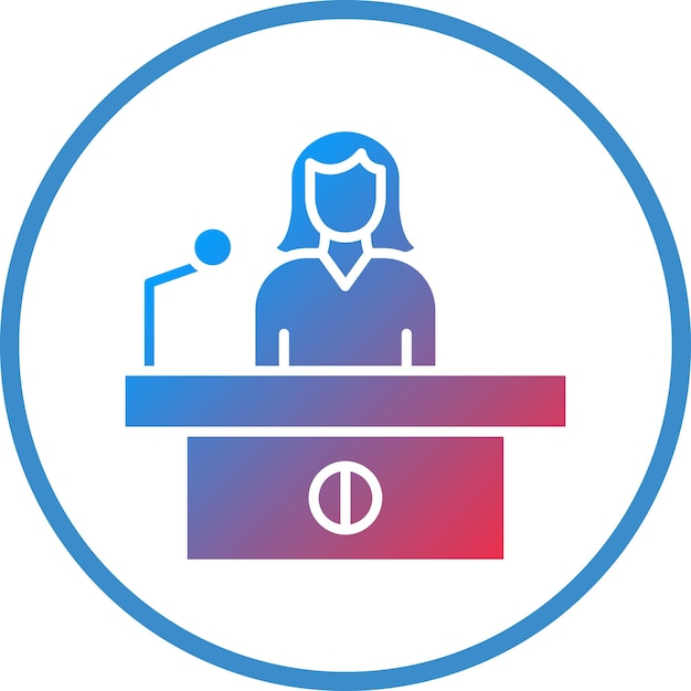Diseño vectorial Secretario de prensa Estilo de icono