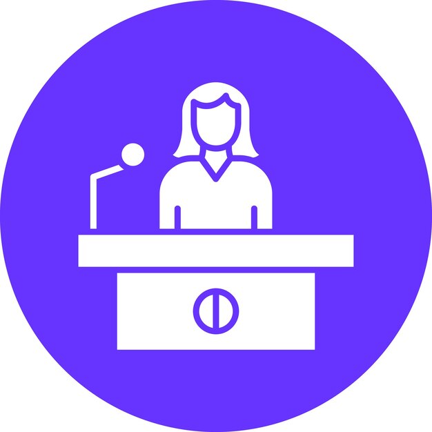 Diseño vectorial Secretario de prensa Estilo de icono