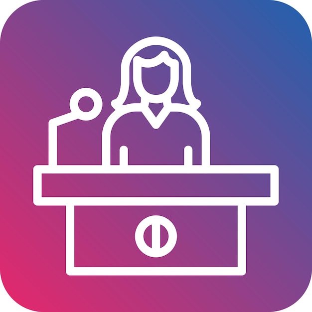 Diseño vectorial Secretario de prensa Estilo de icono