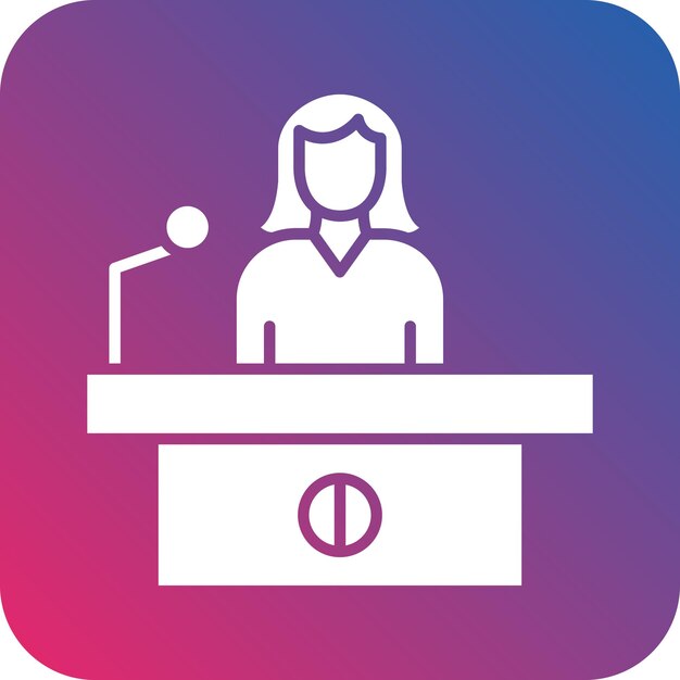 Diseño vectorial Secretario de prensa Estilo de icono