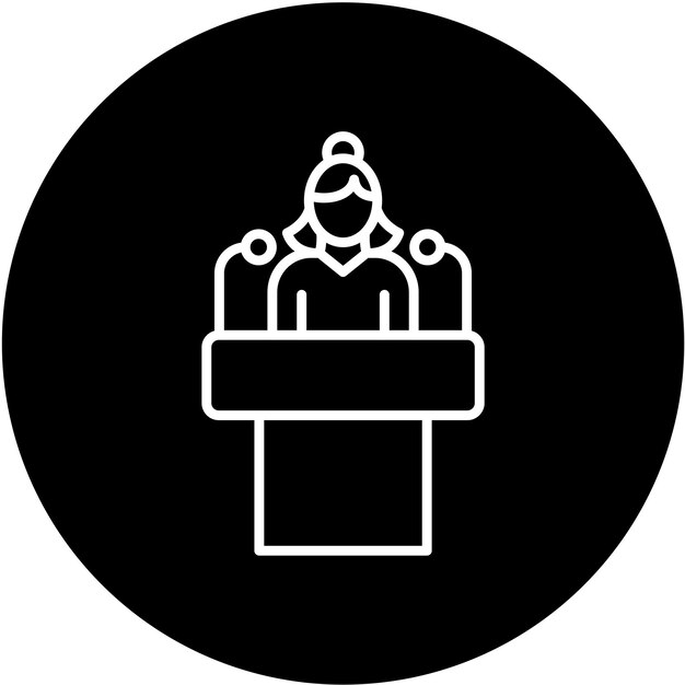 Diseño vectorial Secretario de prensa Estilo de icono
