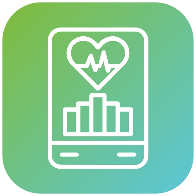 Diseño vectorial de seguimiento de la salud de la aplicación Icon Icon Style