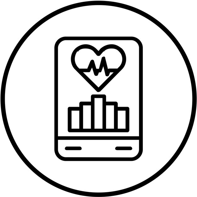 Diseño vectorial de seguimiento de la salud de la aplicación Icon Icon Style
