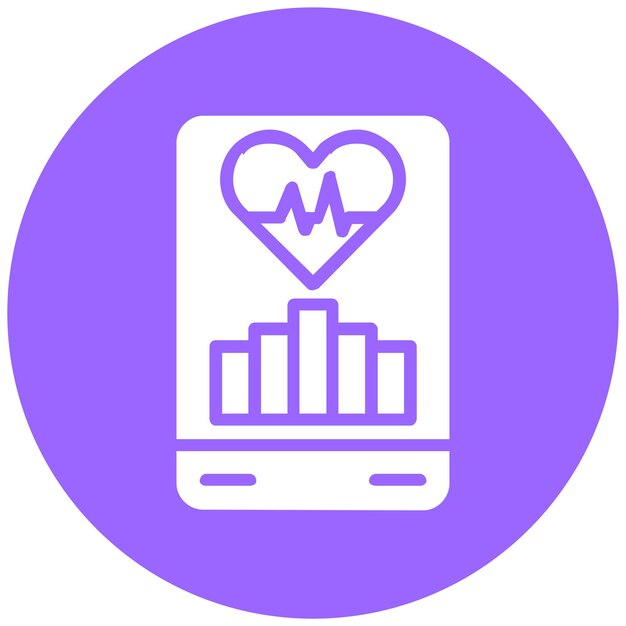 Diseño vectorial de seguimiento de la salud de la aplicación Icon Icon Style