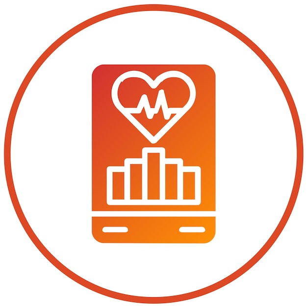 Diseño vectorial de seguimiento de la salud de la aplicación Icon Icon Style