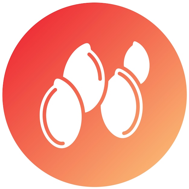 Diseño vectorial de las semillas de lino Estilo del icono