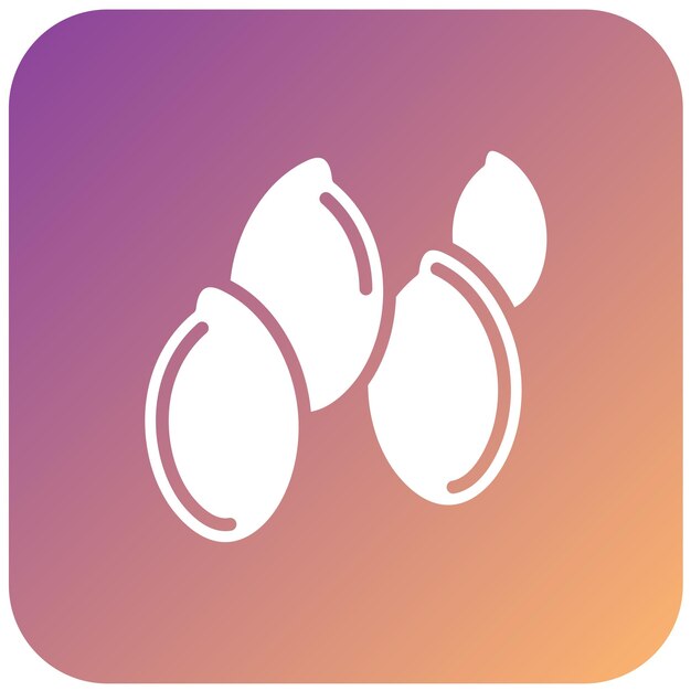 Diseño vectorial de las semillas de lino Estilo del icono