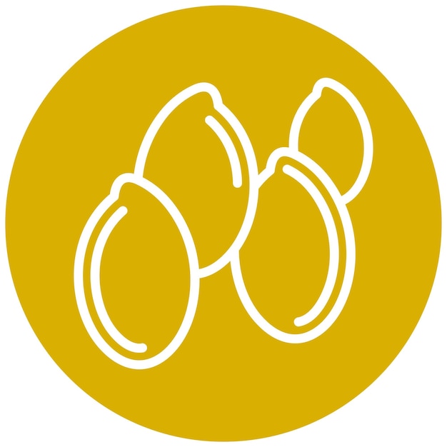 Diseño vectorial de las semillas de lino Estilo del icono