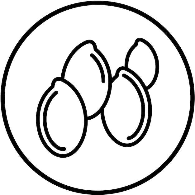 Diseño vectorial de las semillas de lino Estilo del icono