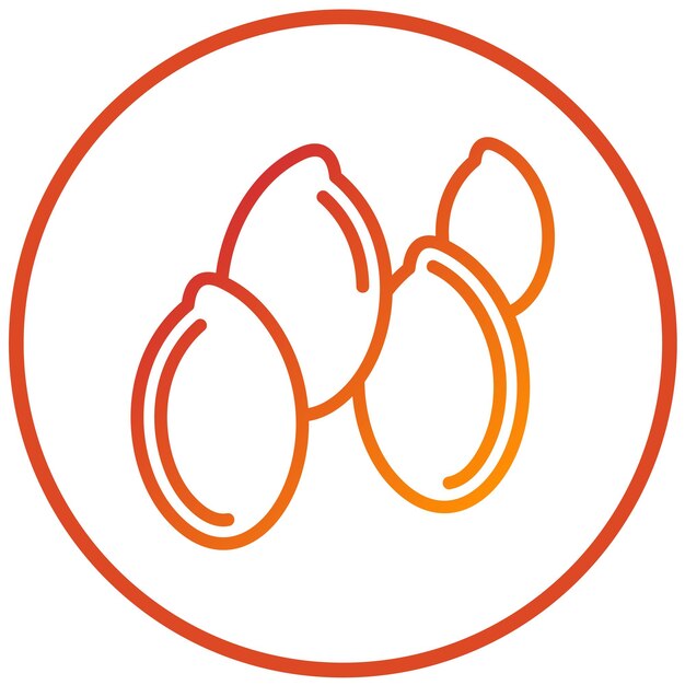 Diseño vectorial de las semillas de lino Estilo del icono