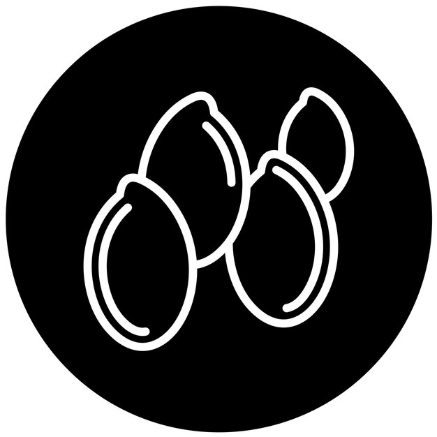 Diseño vectorial de las semillas de lino Estilo del icono