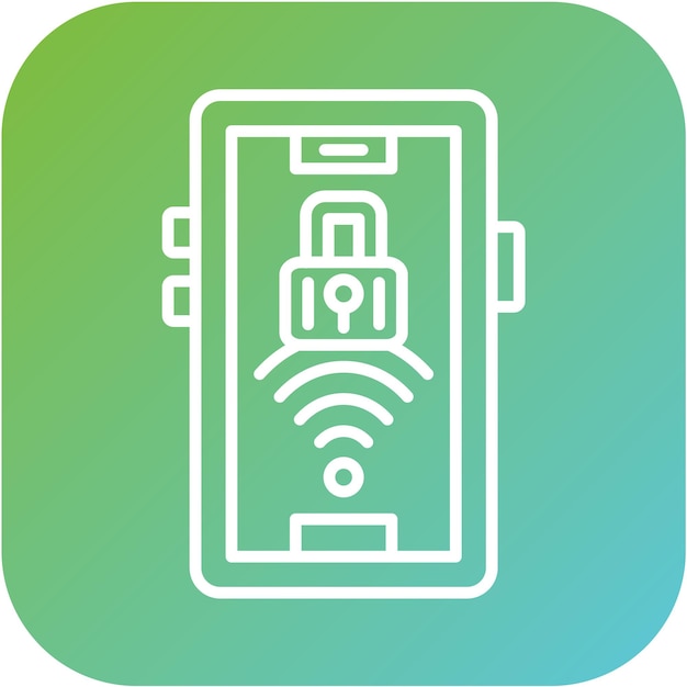 Diseño vectorial de señal Wifi 4 Estilo de icono de bloqueo de barra