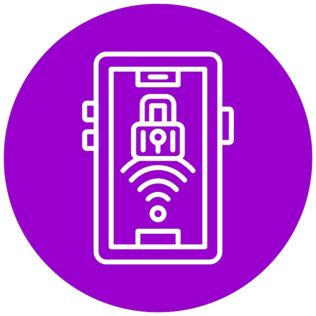 Diseño vectorial de señal Wifi 4 Estilo de icono de bloqueo de barra