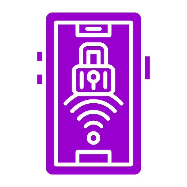 Diseño vectorial de señal Wifi 4 Estilo de icono de bloqueo de barra